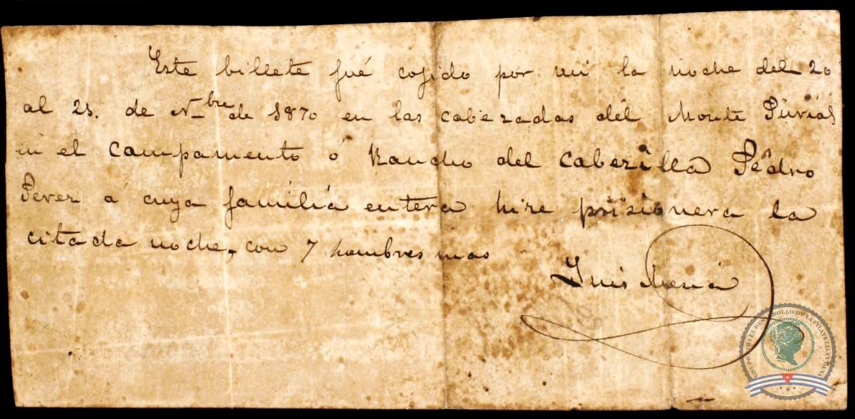 1869. Emisión de papel moneda de la República de Cuba en Armas. (5) 50 pesos - Imagen 2