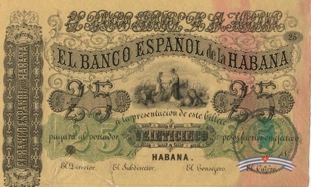 1867. Emisión de papel moneda del Banco Español de la Habana