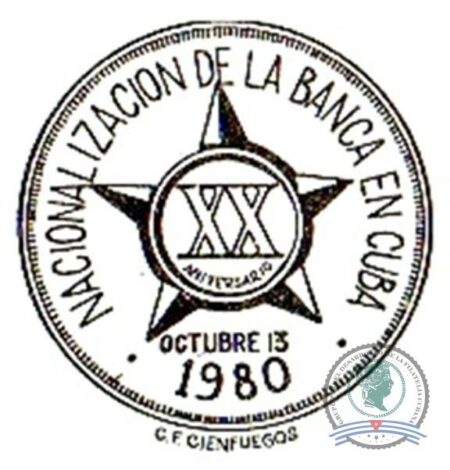 1980-10-13. Nacionalización de la banca en Cuba. Cienfuegos.