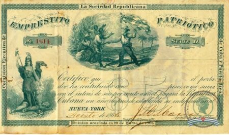 1866. Sociedad Republicana de New York. Empréstito patriótico 5$.