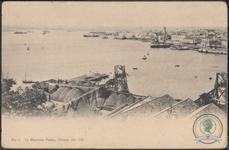 Postales de la bahía de La Habana. 1910?. Vista de bahia desde Casablanca