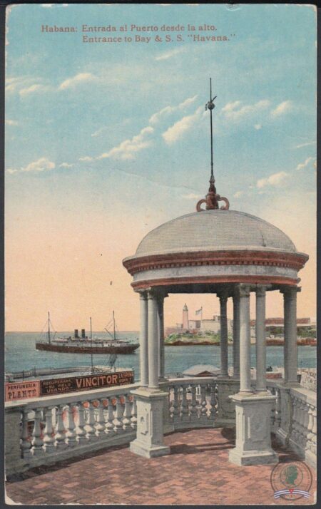 Postales de la bahía de La Habana. 1916. Entrada del puerto de La Habana
