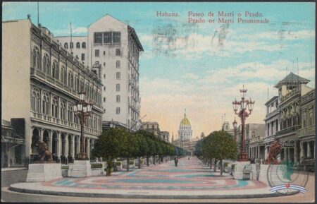 Postales del Paseo del Prado. 1937. Vista del paseo