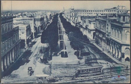 Postales del Paseo del Prado. 1920?. Vista del paseo